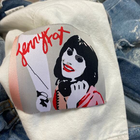 Rare Mikio Sakabe Jenny Fax Wide Leg Pleat Distressed Acid Wash Jeans Medium - Picture 10 of 11